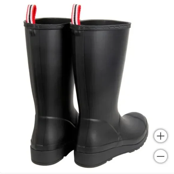 New Hunter Women's Play Tall Rain Boots Waterproof Black Size 8 - Picture 4 of 6